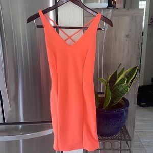 Charlotte Russe • Neon Orange Strapy Back Dress